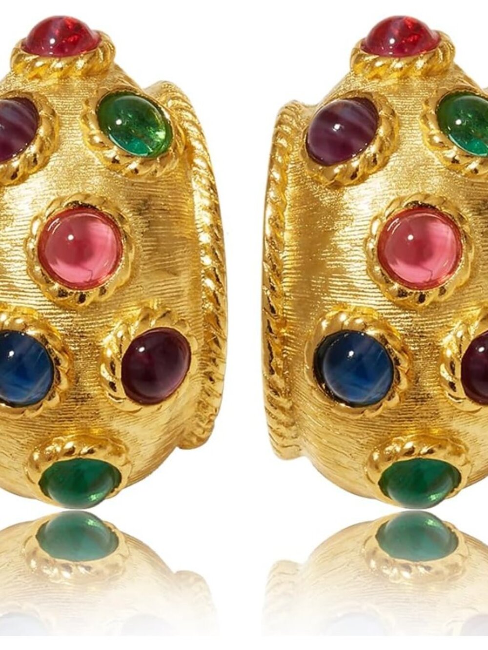 Resin Earrings Flower Shape Stud Earrings Chunky Gold Stud Earrings Colorful Ear